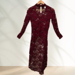 Burgundy Lace Dress